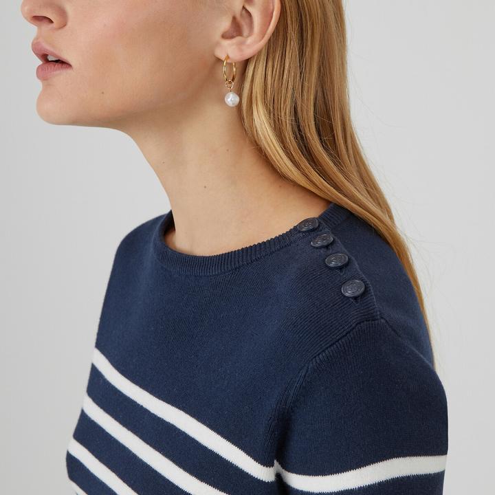 Produktbild La Redoute Collections Matrosenpullover aus Bio-Baumwolle (S)