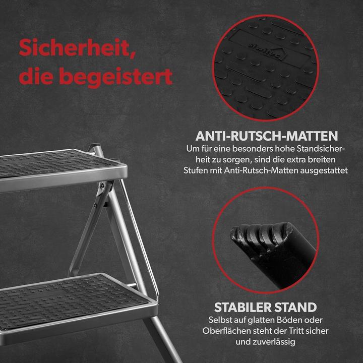 Produktbild Siwitec Klapptritt mit 2 Stufen (Klapptritt, Trittleiter, 49.50 cm)