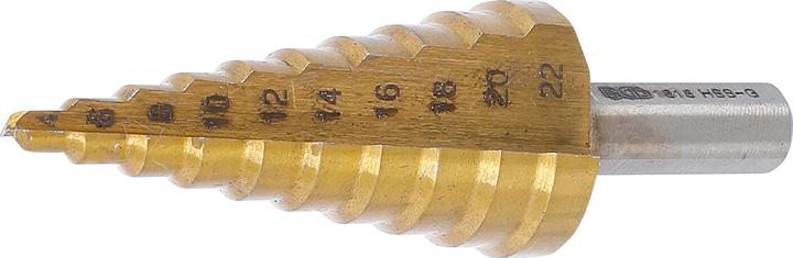 BGS Stufenbohrer (6 mm, 12 mm, 14 mm, 22 mm, 16 mm, 10 mm, 18 mm, 8 mm, 20 mm, 4 mm)