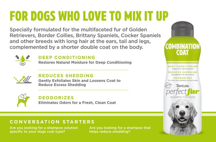 Actual product image Tropiclean PERFECT FUR COMBINATION COAT SHAMPOO - 473ML (719.1840) (Dog, 473 ml)
