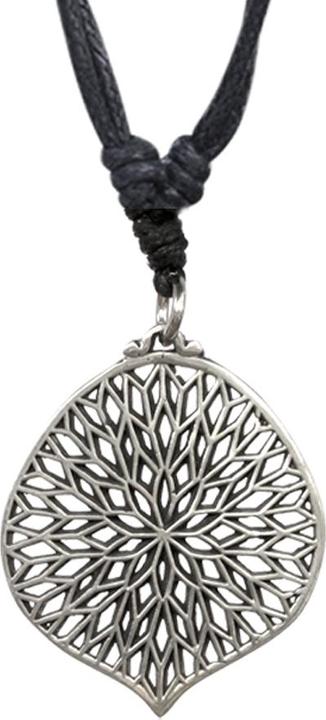 Star Piercing Halskette schwarz Anhänger silber Blatt (Messing)