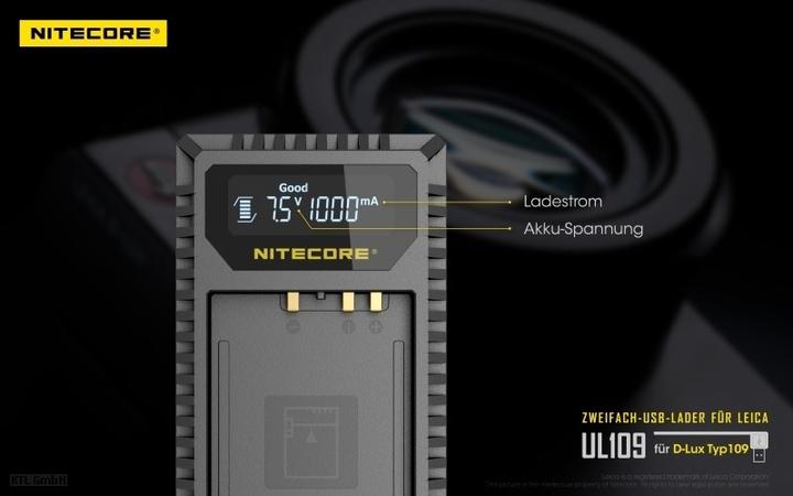 Produktbild Nitecore UL109 - für Leica Cameras (Kamera Akku Ladegerät)