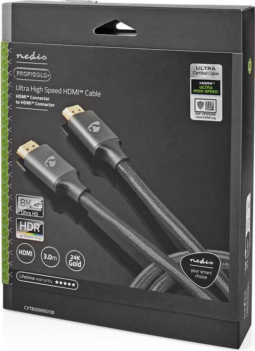 Produktbild Nedis Ultra High Speed ​​HDMI ™ -Kabel | HDMI™ Stecker | HDMI™ Stecker | 8K@60Hz | 48 Gbps | 3.00 m (3 m, HDMI)