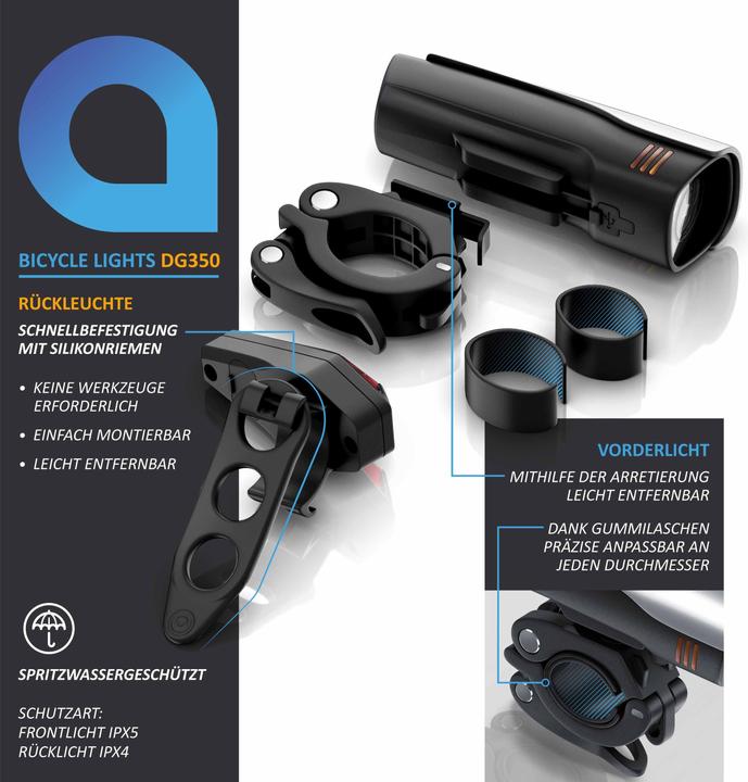 Produktbild Aplic LED Fahrradlampen Set (300 lm)
