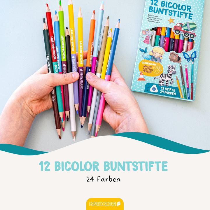 Produktbild Papierdrachen 12 Bicolor Buntstifte (12 x)