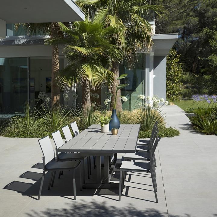 Image du produit Les Jardins Table extensible grise AMAKA 8-10 places 170-230cm céramique grise TA02020 (90 cm)
