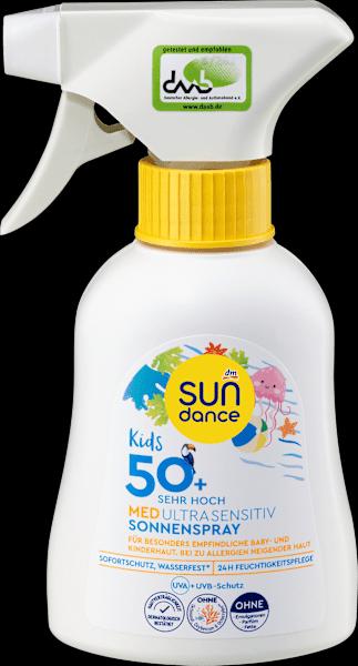 Produktbild dm Sundance Sonnenspray Kids MED ultra sensitiv (Sonnenspray, SPF 50+, 200 ml)