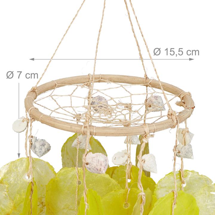 Actual product image Relaxdays Capiz wind chime