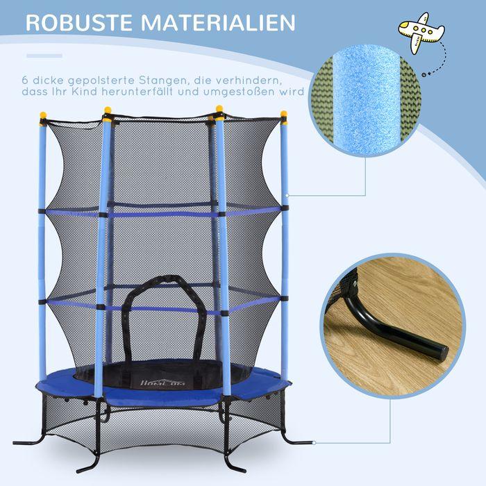 Produktbild Swisshandel24 Kinder Trampolin Ø163 cm, Trampolin für Kinder 3-10 Jahre, Gartentrampolin, blau (163 cm)