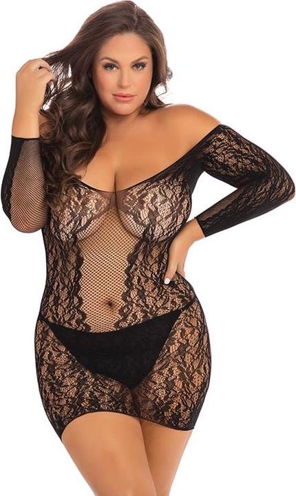 René Rofé Demure Long Sleeve Mini Dress Xl/2xl (XL, XXL)