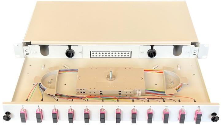 Produktbild Paschke Spleissbox/Patchpanel 48,30cm (19") 12x SCd OM4 PINK 443705VI-12SA