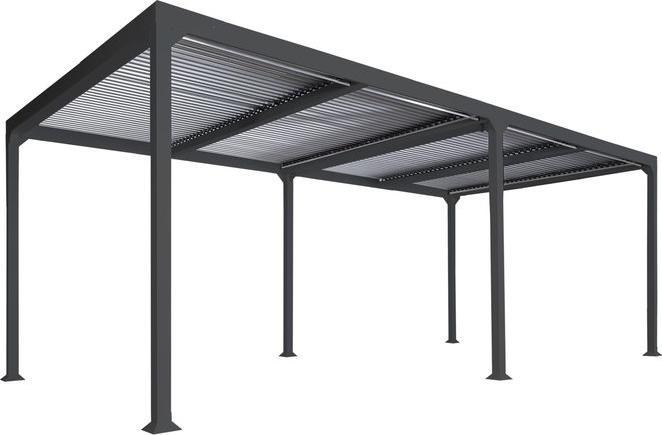 Produktbild Mendler Alu Pergola HWC-L41, Lamellen-Pavillon, stabiles 8cm-Metall-Gestell 3x6m - anthrazit (300 cm, 306 cm)