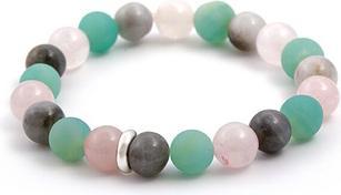 Beneto Beaded bracelet made of rosewood. amazonite and labradorite MINK10 / 17 (L)