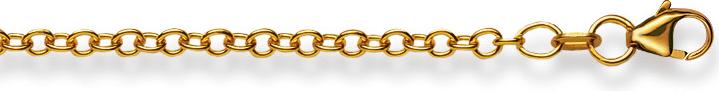 Natsumi Schmuck Halskette Gelbgold 18K/750 Anker Rund 2.5mm (750/18 K Gelbgold, 50 cm)