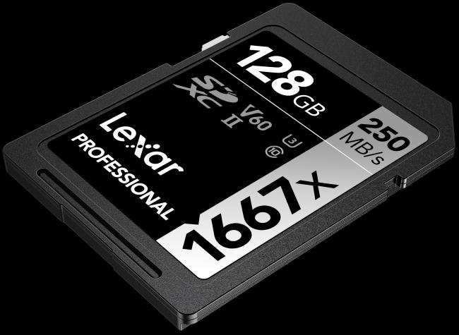 Actual product image Lexar Professional 1667x (128 GB, SDXC, U3, UHS-II)