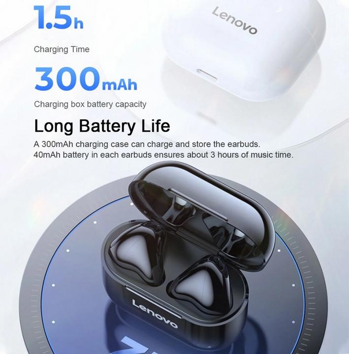 Actual product image Lenovo LP40 (No noise cancelling, 3 h, Wireless)