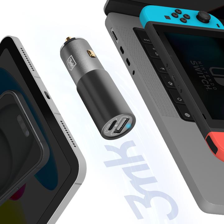 Image du produit 3MK Chargeur de voiture Hyper 100W / DC12-24 / USB-C+USB-A