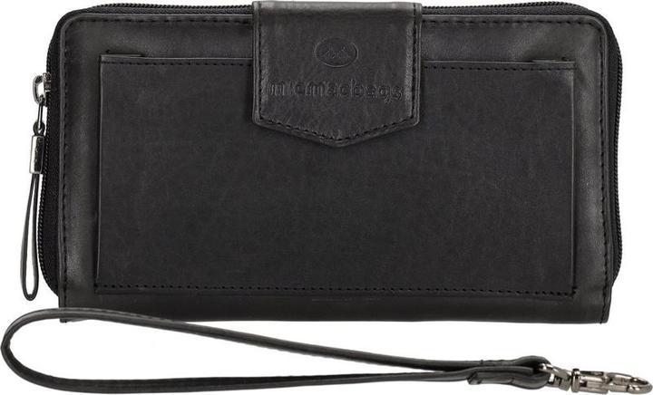 Micmacbags Alltags Brieftasche - Schwarz - Leder