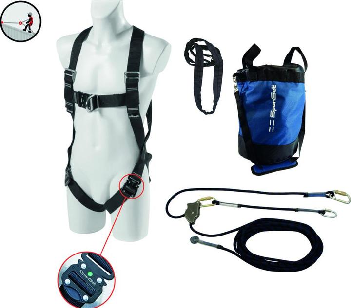 SpanSet Höhensicherung Safety-Kit SK-201/202/203 für Dacharbeiten (Höhensicherungsset, 100 kg)