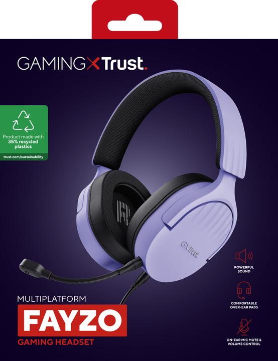 Produktbild Trust Gxt489p Fayzo Headset Purple (Kabelgebunden)