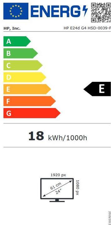 Energy Label HP E24d G4 24inch FHD Docking (24")