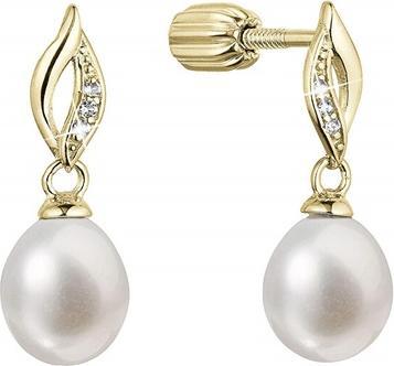 Evolution Group Decent gold plated earrings with genuine river pearl 21104.1B