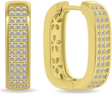 Brilio Silver - Dazzling gold plated earrings with zircons EA887Y