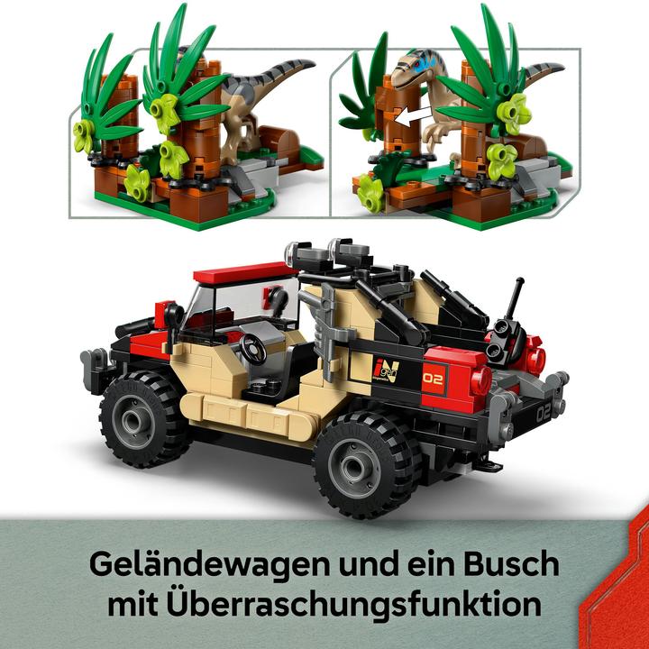 Produktbild LEGO Raptor: Verfolgungsjagd mit dem Geländewagen (76972, LEGO DC)