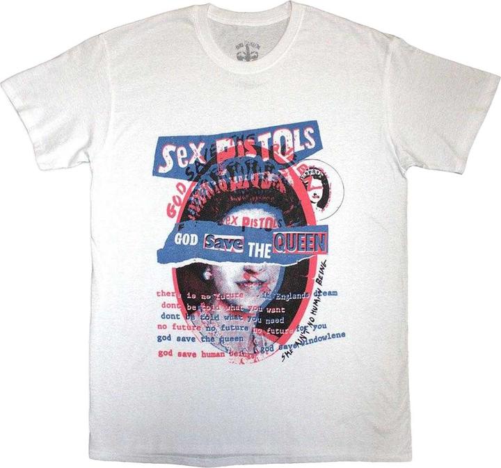 Immagine prodotto God Save The Queen Maglietta Cucitura in Sovrapposizione Adulto Unisex (S)