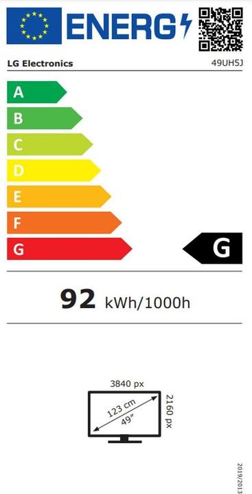 Energie-Label LG 49UH5J-H (3840 x 2160 Pixel, 49")