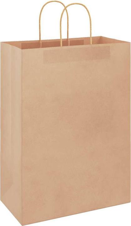 Produktbild VidaXL Kraftpapiertüten 50 Stk. mit Henkel Braun 32x17x44 cm Papiertüte (Geschenktüte, 50 x)