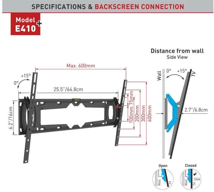 Image du produit Barkan E410+ (Mur, 90", 60 kg)
