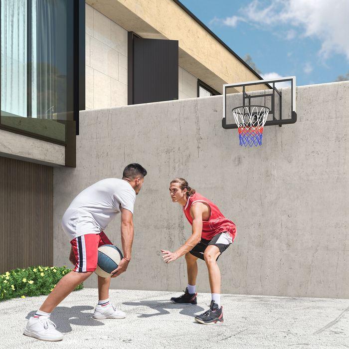 Actual product image Swisshandel24 Basketballkorb mit Rückwand für Outdoor & Indoor Wandmontage Schwarz, ø45cm