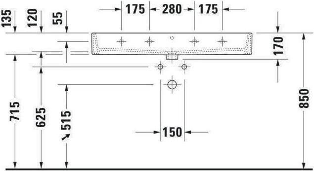 Produktbild Duravit Waschtisch VERO AIR o ÜL m HLB geschli 1000x470mm 1 HL we WG (470 mm, 1000 mm)