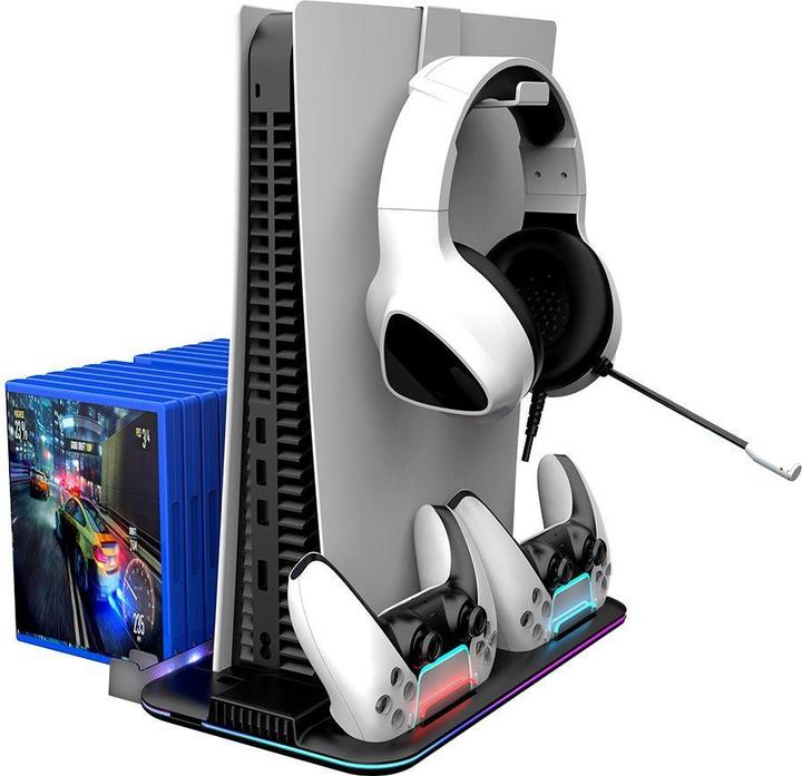 Image du produit Canyon CS-51 - Support multifonctionnel pour PS5 Slim - avec refroidissement - charge 2 x gamepad - noir (PS5)