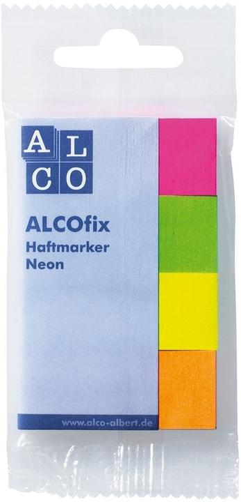 Produktbild Alco Haftmarker Alcofix 6831, aus Papier, 20 x 50mm, je 50x pink, grün, gelb und orange