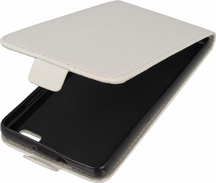 Produktbild König Design Flip Schutz Handy Hülle Sony Xperia Z5 Compact Weiss Leder Imitat Slim Flex Neu (Sony Xperia Z5 Compact)