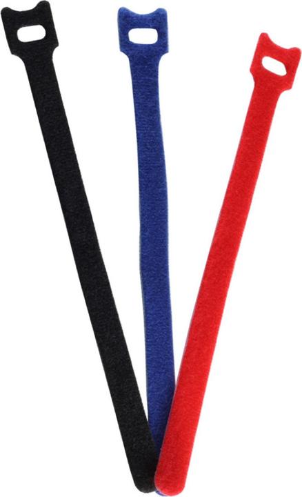Shiverpeaks BASIC-S Velcro cable tie, 200 x 11 mm, colored with feed-through, made of plastic, quick and easy (Velcro cable ties, 200 mm, 12 pcs.)