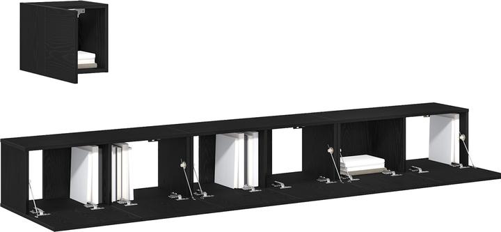 Produktbild VidaXL 4-teiliges TV-Schrank-Set Schwarz Eiche Holzwerkstoff (80 x 30 x 80 cm)