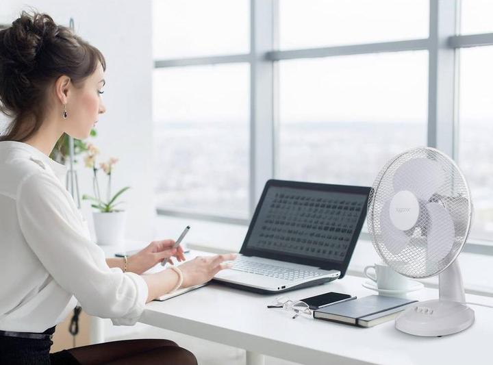 Image du produit Sygonix Tischventilator 40 W (Ø x H) 237 mm x 460 mm Weiss (49.30 dB)