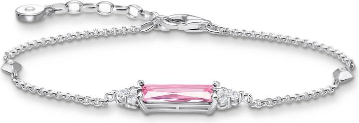 Thomas Sabo Armband mit pinkem Stein (19 cm, 925er Silber)