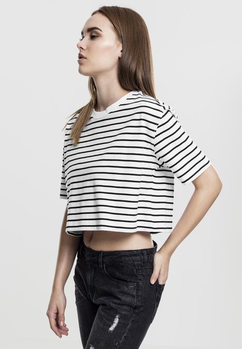 Actual product image Urban Classics Ladies Short Striped Oversized Tee (XS)