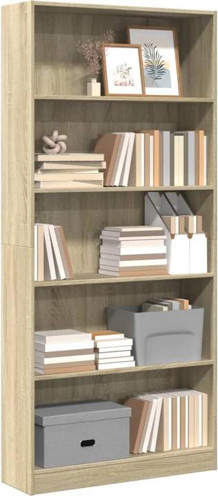 Actual product image VidaXL Bücherregal Regal Standregal Büroregal Aufbewahrungsregal Sonoma-Eiche (80 x 24 x 176 cm)