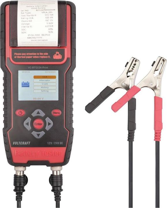 Produktbild Voltcraft VC-BT12/24-Print Kfz-Batterietester 12 V, 24V Batterieprüfung 243mm x 110mm x 59mm