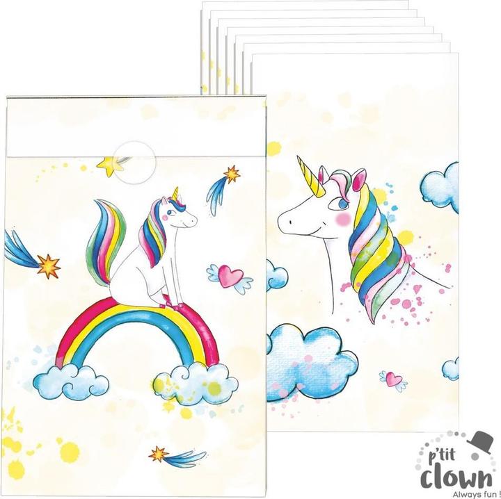 Produktbild P'tit Clown Mitgebsel Tüten Einhorn Regenbogen