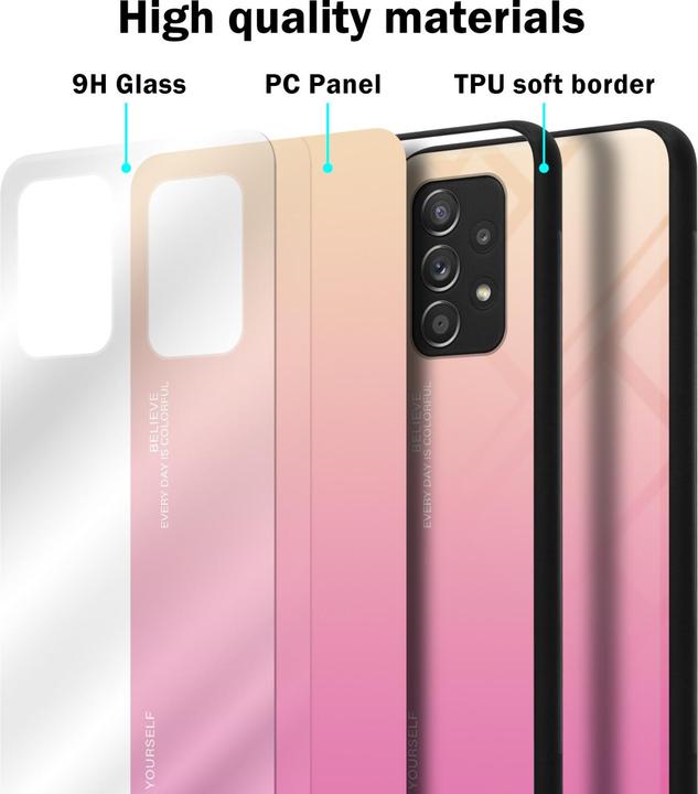 Productafbeelding Cadorabo TPU 2 Kleuren Glazen Hoesje (Samsung Galaxy A52, Samsung Galaxy A52 5G, Samsung Galaxy A52s 5G)