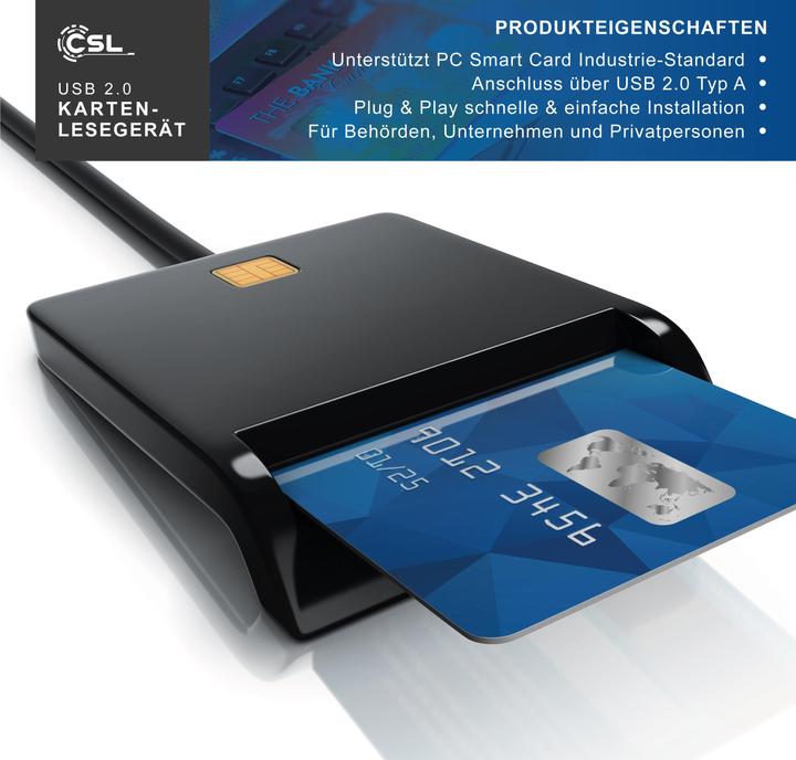 Actual product image CSL HBCI chip card reader, USB card reader HBCI capable for fast online identification (USB)