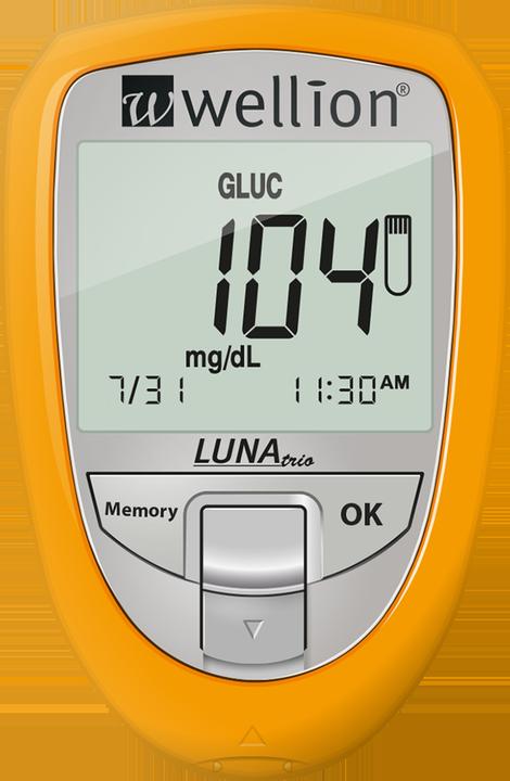 Wellion Luna Trio Blood Glucose Meter SET White mmol (Glucose monitors)