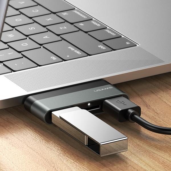Actual product image Usams CONCENTRATORIAUS USB US-SJ463 1 x Micro SD + 2 x USB-A 3.0 (SJ463HUB01) (USB-C, 3 Ports)