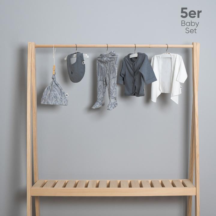 Actual product image TotsTale Premium 5-teiliges Babyset aus Bio-Baumwolle – für Neugeborene – Hose, Mütze, Body u.m. (50, 56, 62, 68)